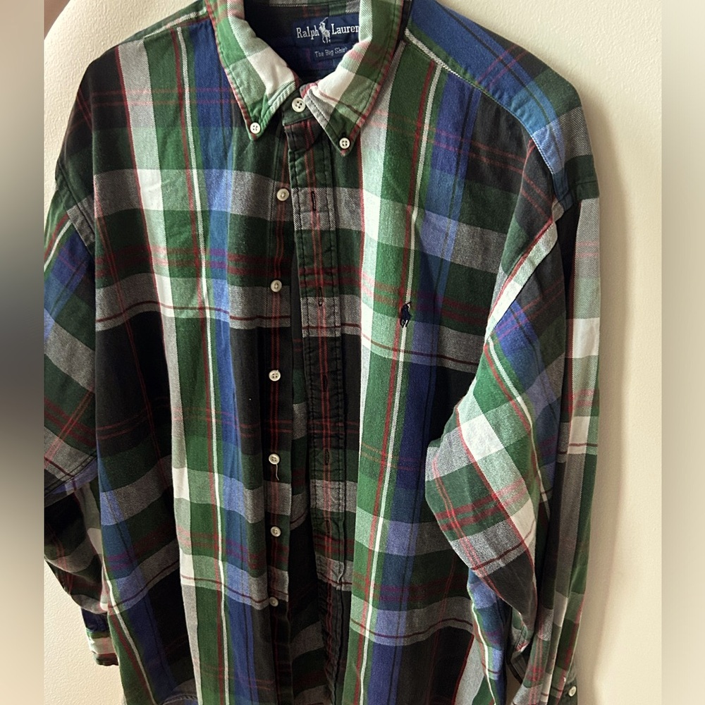 Polo Ralph Lauren “the big shirt” multicolor plaid button down. XL